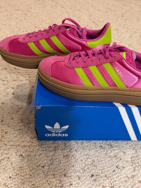 adidas Shoes - Ladies Size 9 Adidas Gazelle Bold Hot Pink & Neon Green Platform Sneakers